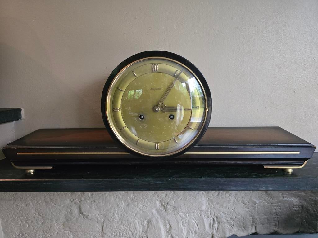 Vintage tafelklok / schouwklok, Art Deco stijl Dugena,Hermle, Antiek en Kunst, Ophalen of Verzenden