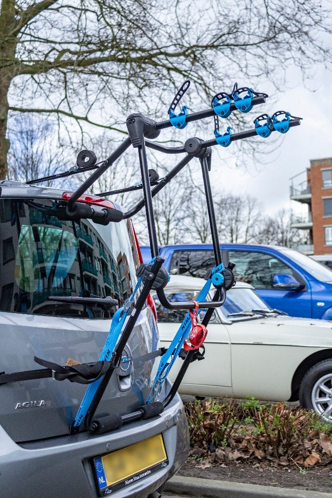 Fietsendrager voor de achterklep auto, Brede banden, Zo goed als nieuw, 2 fietsen, Achterklepdrager