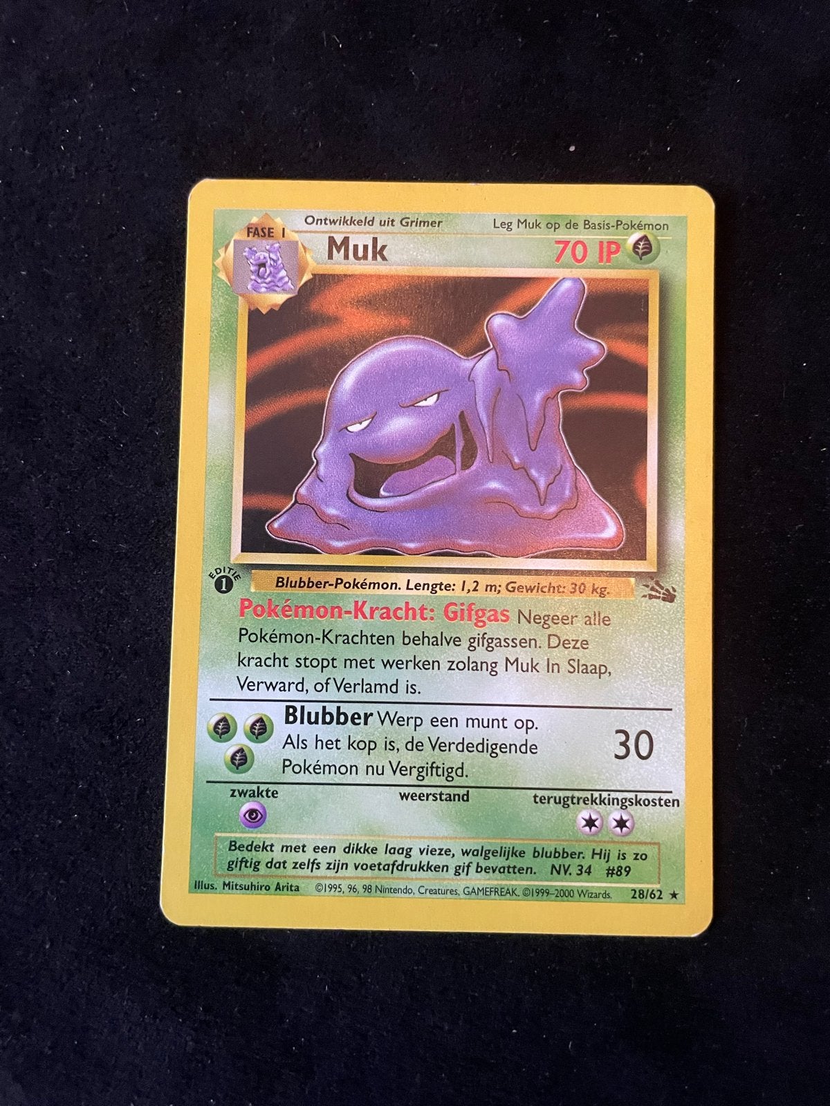 Pokémon Kaart Muk 28/62 Jungle Set 1st Edition Nederlands, Hobby en Vrije tijd, Verzamelkaartspellen | Pokémon, Ophalen of Verzenden