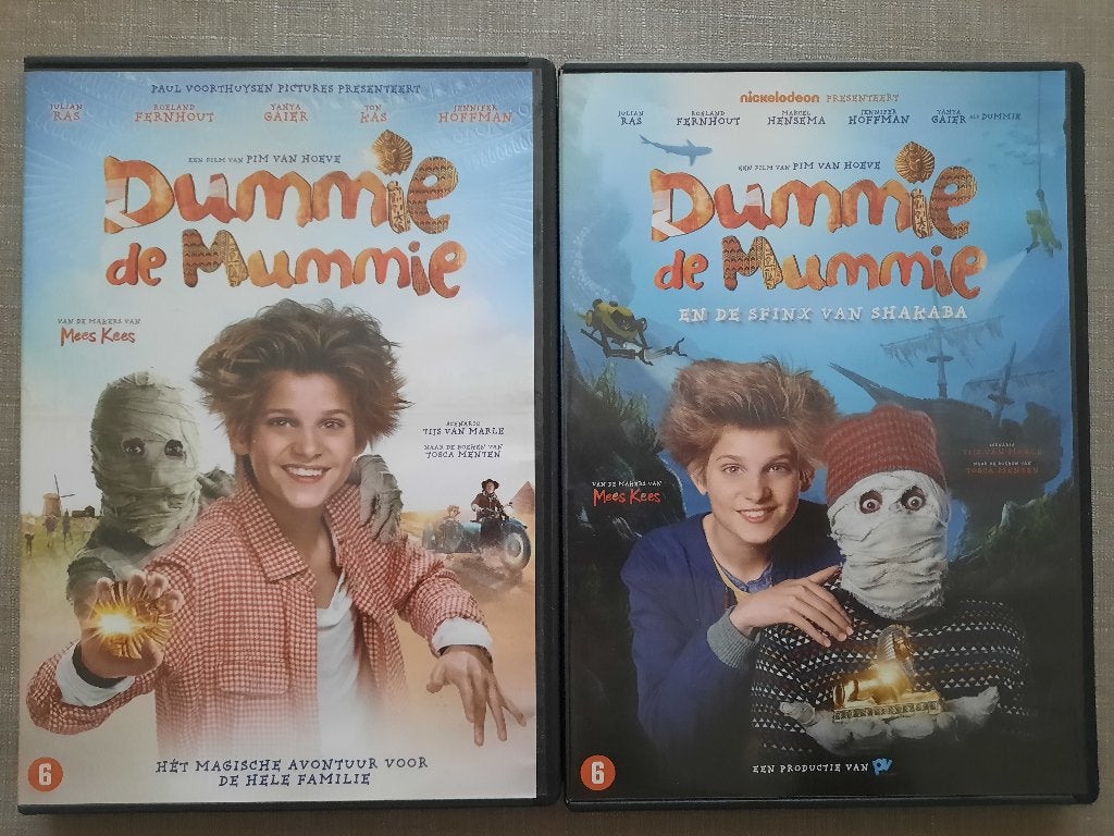 2 x DVD Dummie de Mummie, Alle leeftijden, Ophalen of Verzenden, Zo goed als nieuw