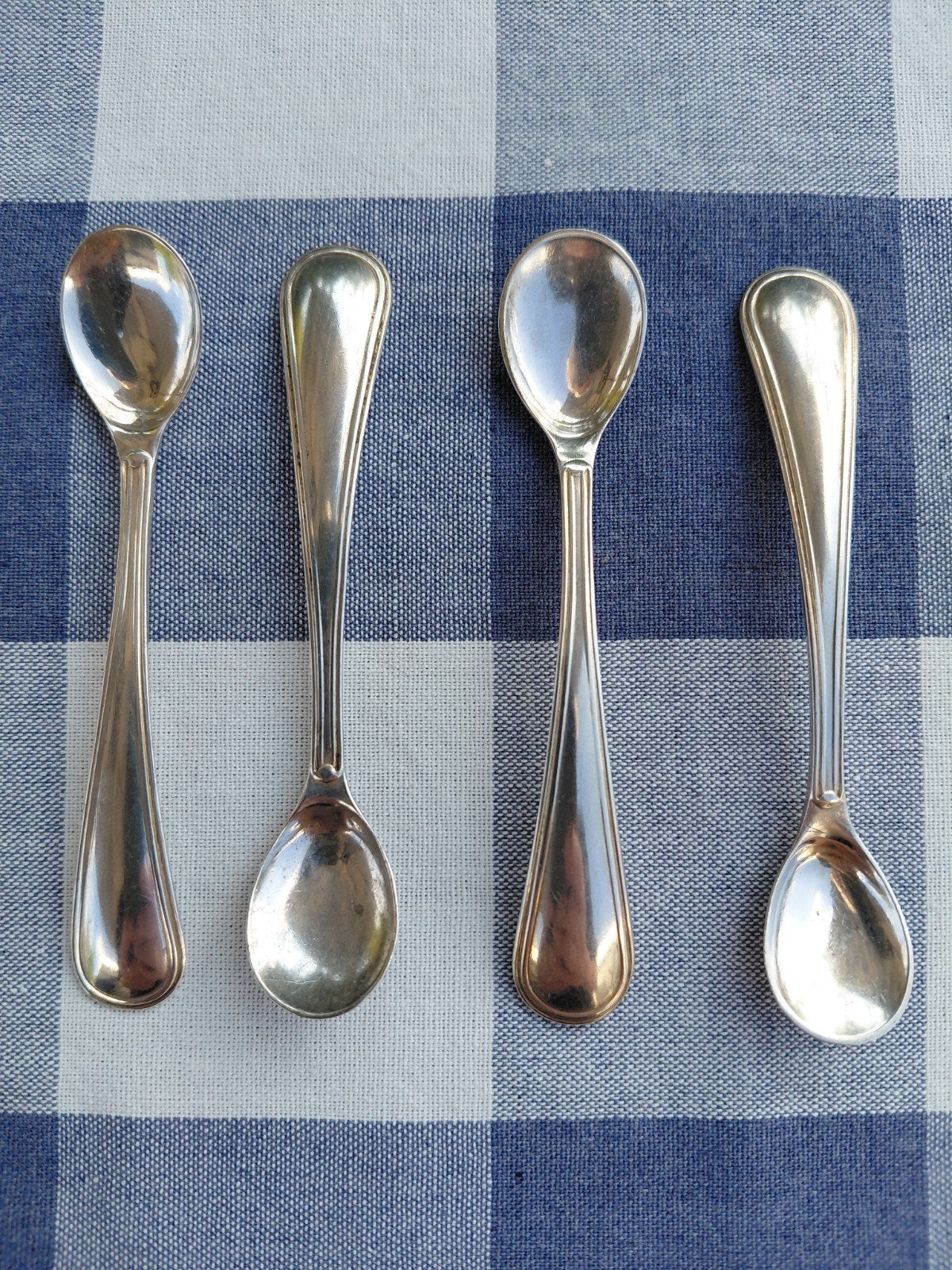4 Zilveren Zoutlepeltjes. Dubbel Rondfilet, v. Kempen, Ophalen of Verzenden