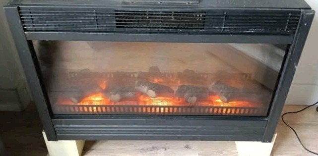 Sfeerkachel met werkende vlammen en 2 verwarmingsstanden, Ophalen, Vrijstaande haard, Elektrische haard
