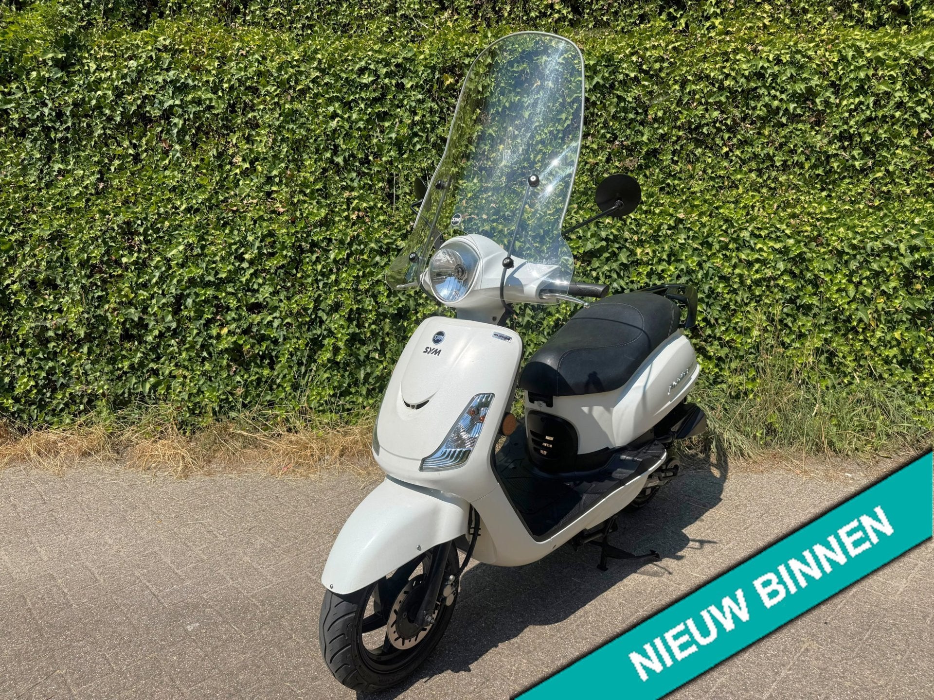 SYM Fiddle 2 E4 Scooter Mat White Windscherm Betaal met in3, 49 cc, S, Benzine, Fiddle