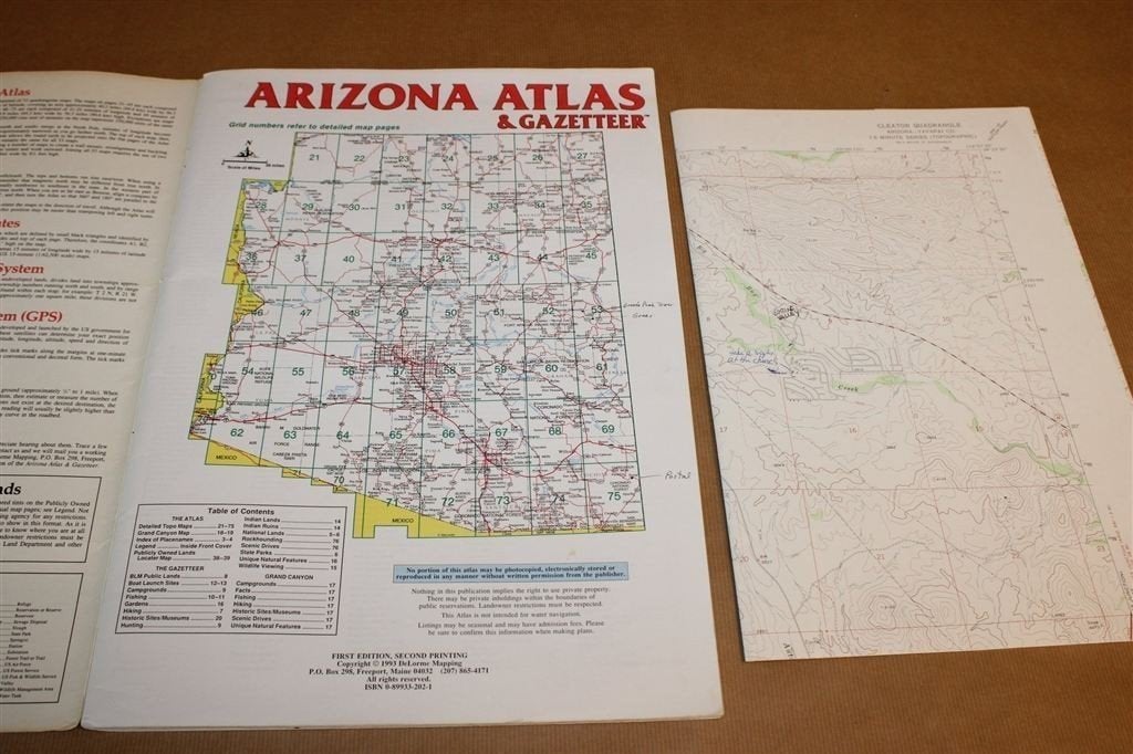 Arizona Atlas — Wegenkaart — Compleet met Losse Kaart [EN], Gelezen, Ophalen of Verzenden, Landkaart, 1800 tot 2000
