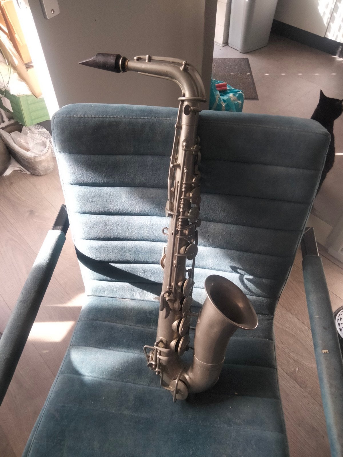 oude saxofoon E.M. Faucontier Grand Prix Gand 1923, Muziek en Instrumenten, Ophalen of Verzenden, Gebruikt, Alt