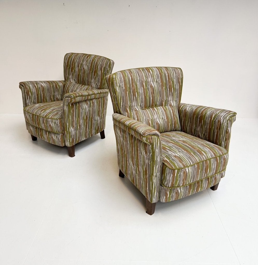 Opnieuw gestoffeerde vintage fauteuil, 1960's, Gebruikt, Minder dan 75 cm, Vintage, Ophalen of Verzenden