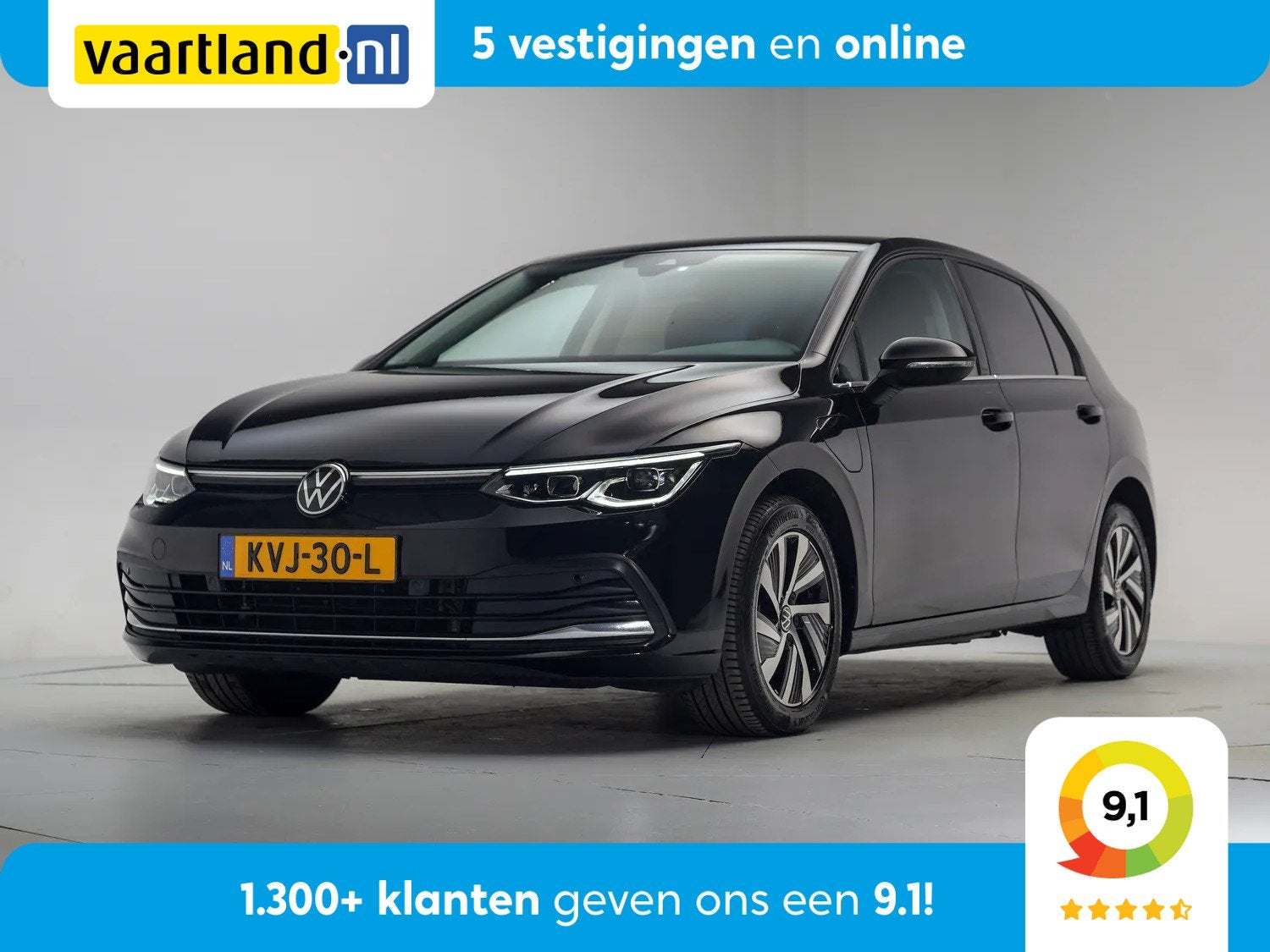 Volkswagen Golf 1.4 eHybrid 204pk Style Aut. [ Adapt.cruise, Auto's, Automaat, Gebruikt, Zwart, 13 kWh