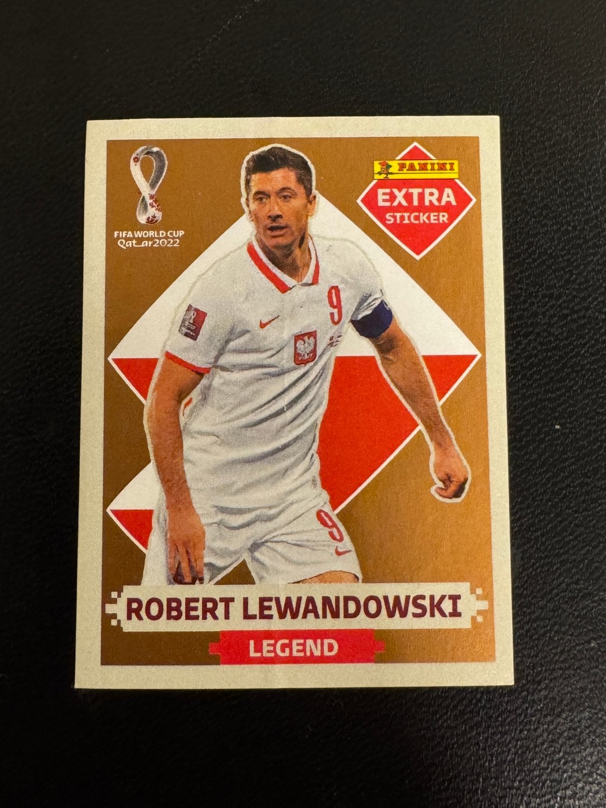 Panini Qatar 2022 Extra sticker Robert Lewandoski, Ophalen of Verzenden, Zo goed als nieuw, Buitenlandse clubs, Poster, Plaatje of Sticker