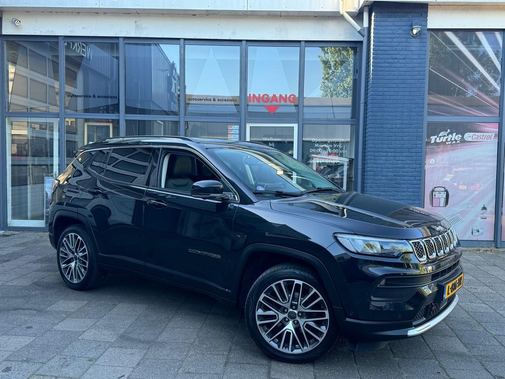 Jeep Compass 1.3T Limited | Clima | Camera | Pano | N.A.P, Auto's, Jeep, Euro 6, 4 cilinders, Leder en Stof, Zwart