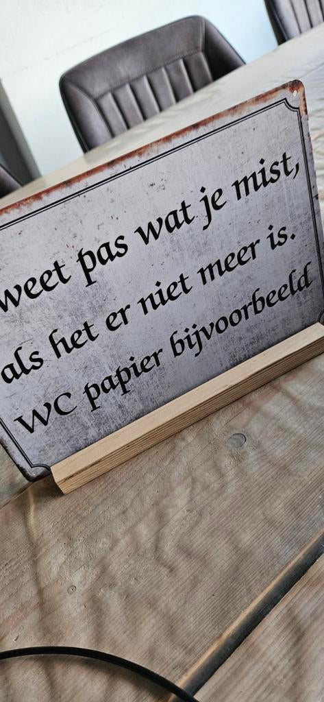 Bordje voor bijvoorbeeld op de wc, Ophalen of Verzenden
