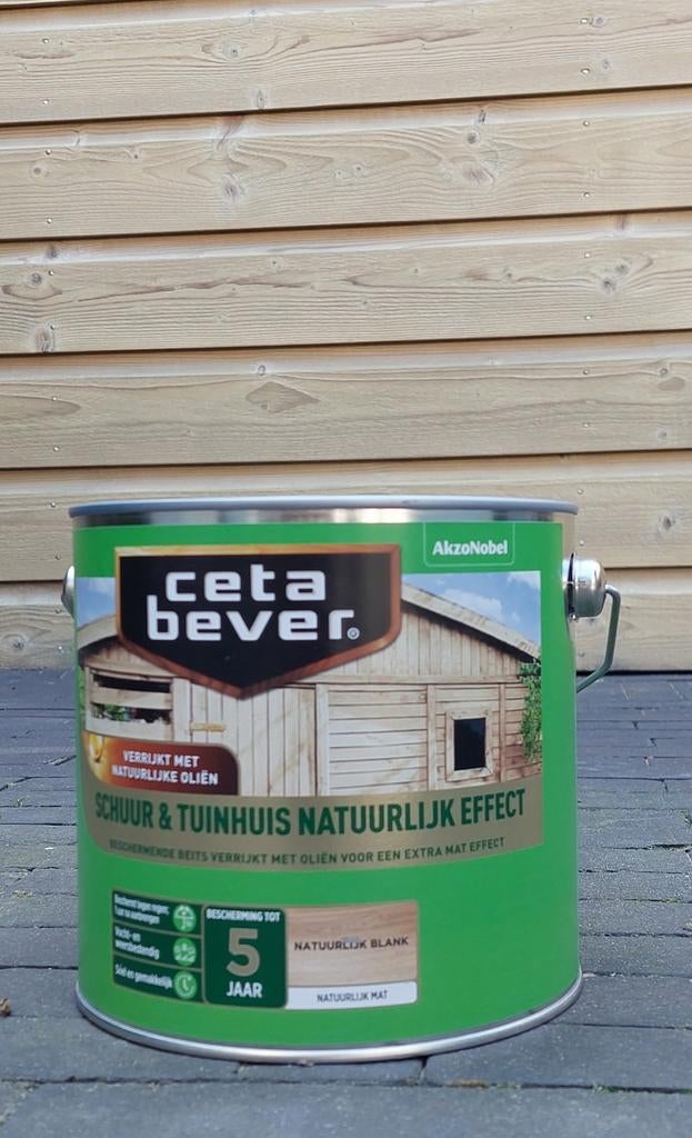 Cetabever Schuur & Tuinbeits blik 2,5 liter Nieuw, Doe-het-zelf en Verbouw, Verf, Beits en Lak, Ophalen of Verzenden, Nieuw, Beits
