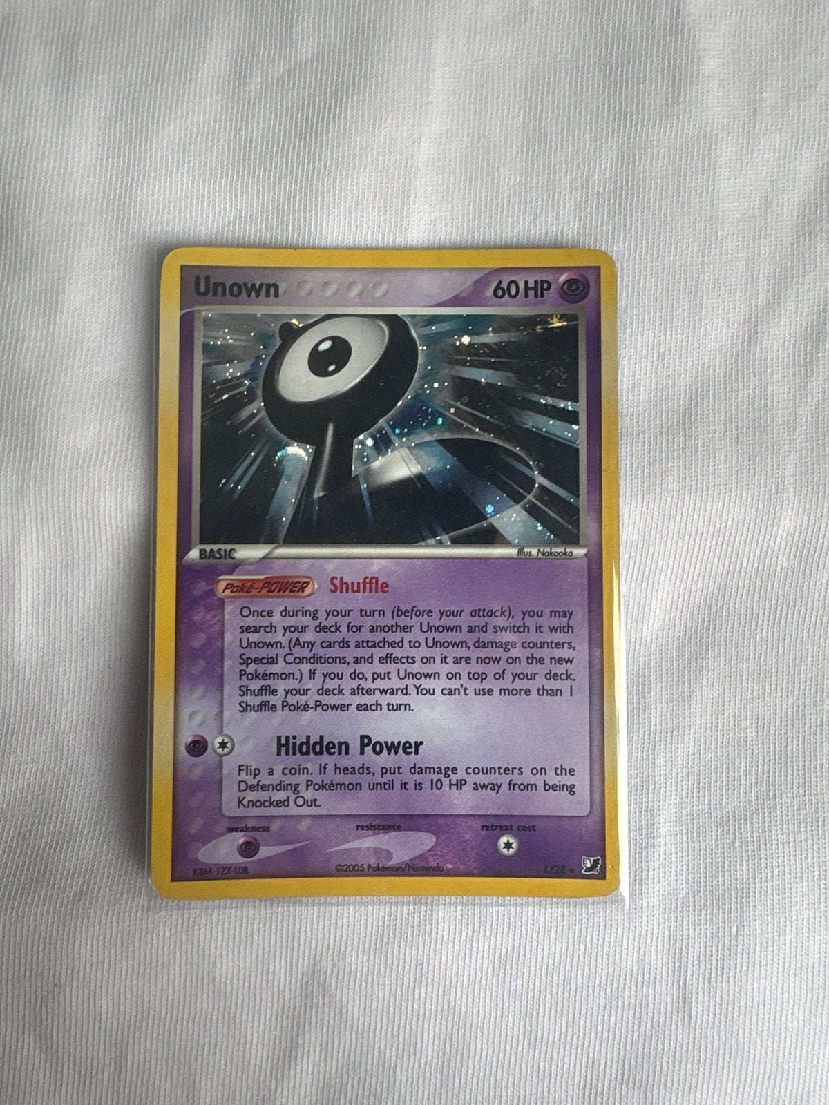 Pokémon Kaart Unown 1/30 (2005) - Zeldzaam!, Ophalen of Verzenden, Gebruikt, Losse kaart