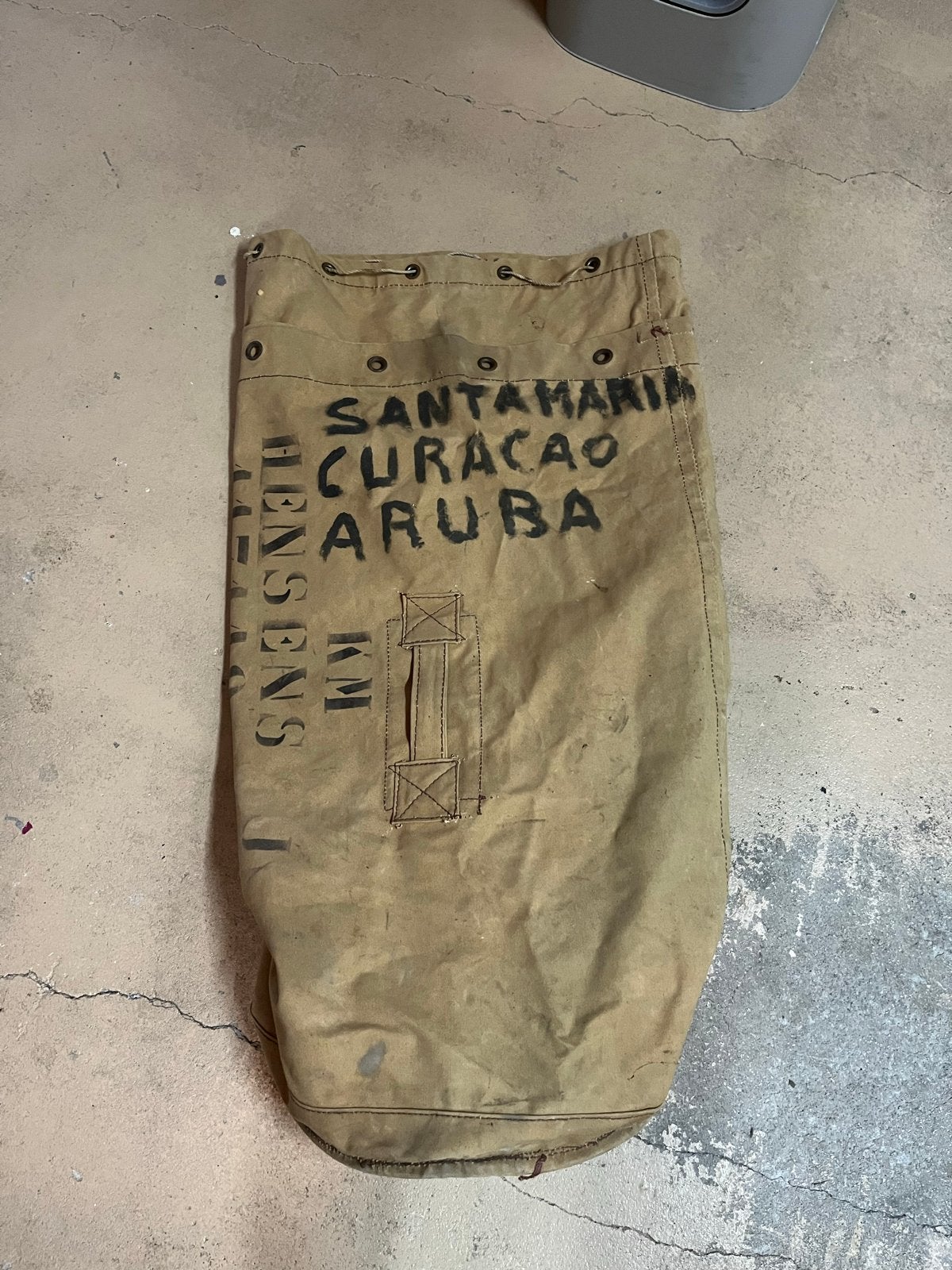 Vintage Leger plunjezak - Santamaria, Curacao, Aruba, Verzamelen, Ophalen of Verzenden, Gebruikt