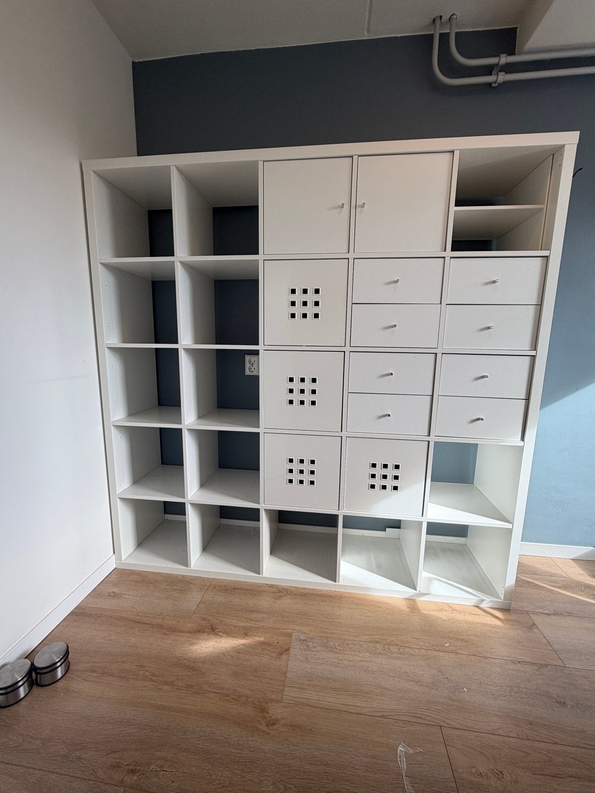 IKEA KALLAX Kast met Opbergers - Wit, Huis en Inrichting, Ophalen, Gebruikt
