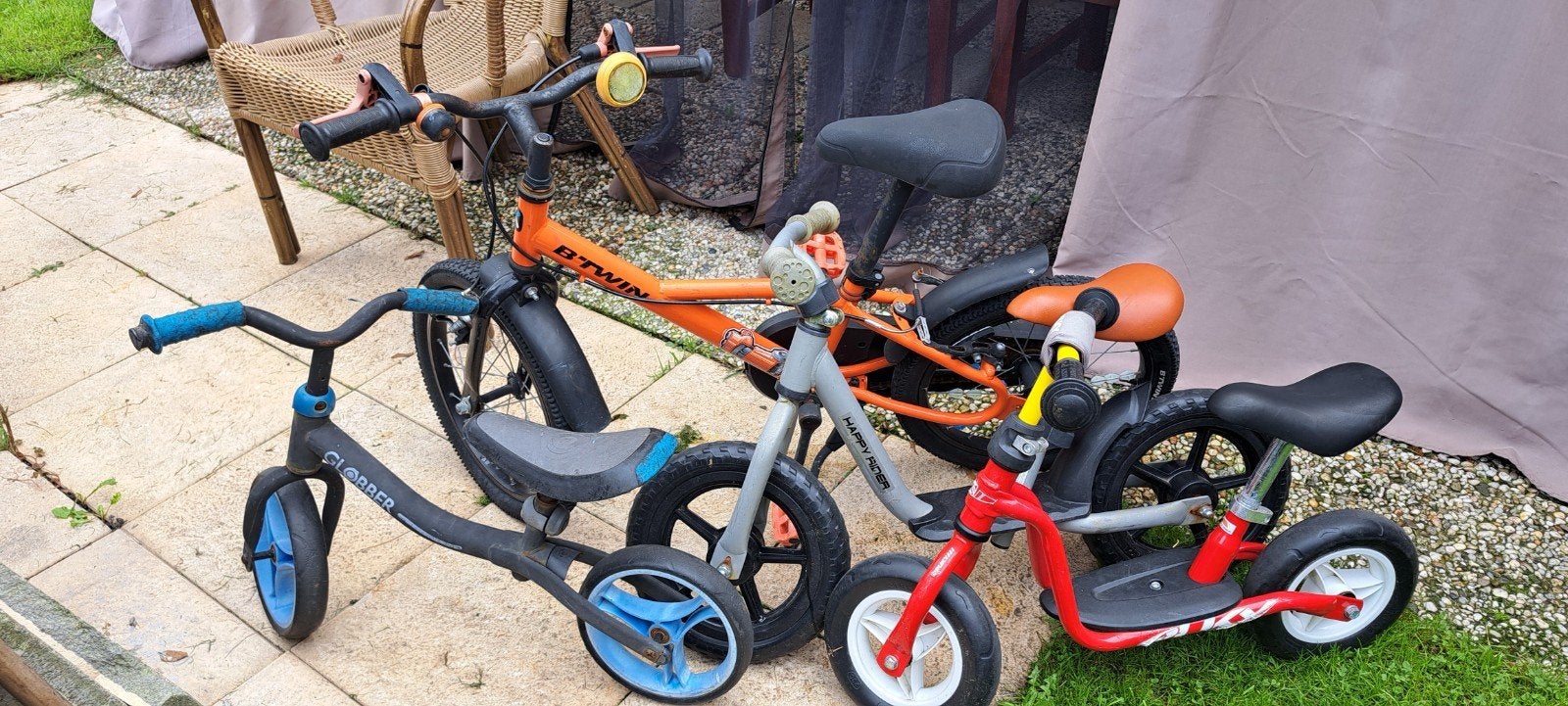 Kinderfietsen en loopfietsen - Set van  5, Ophalen, Velgrem, B'Twin, Puky, 16 tot 20 inch