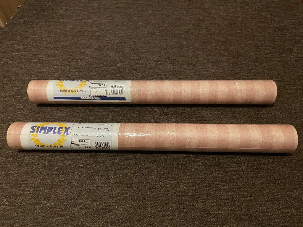 2 nieuwe rollen behang, Ophalen of Verzenden, 10 tot 25 m², Roze