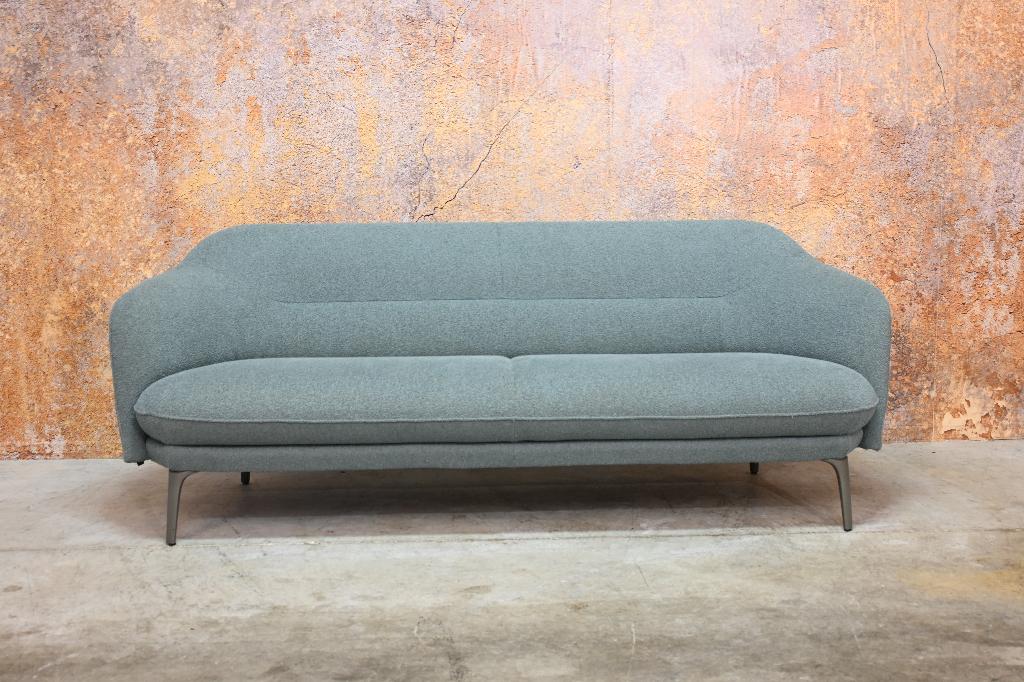 ZGANieuw groene stoffen Leolux Lindo design bank, Leolux, Leolux, Driepersoons, 75 tot 100 cm
