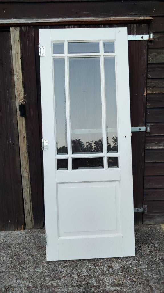Binnendeur met facetglas 78 x 201,5 cm, Doe-het-zelf en Verbouw, Deuren en Horren, Ophalen, Minder dan 80 cm, Binnendeur, Zo goed als nieuw