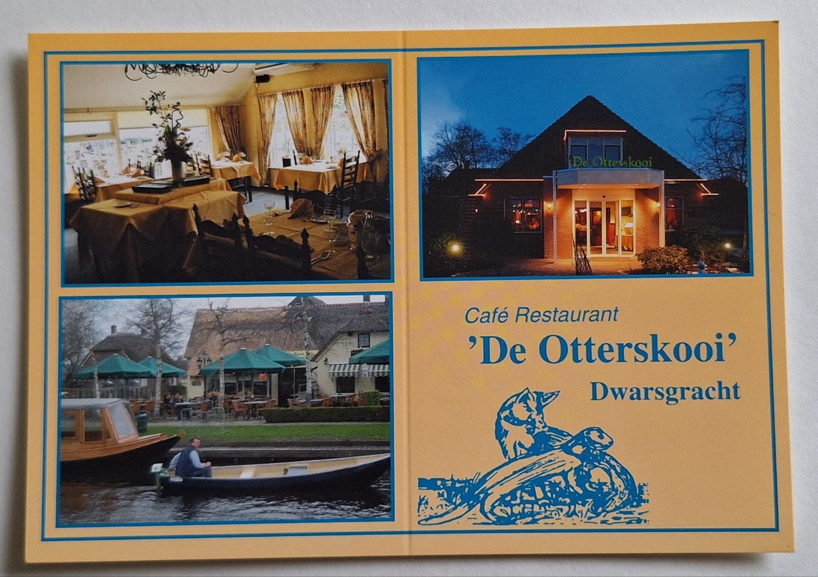 Ansichtkaart Café Restaurant 'De Otterskooi' Dwarsgracht, Ophalen of Verzenden, Zo goed als nieuw, Onbekend, Folder