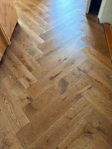 Mooie houten visgraat vloer, Nieuw, 5 tot 10 m², Visgraat, Ophalen