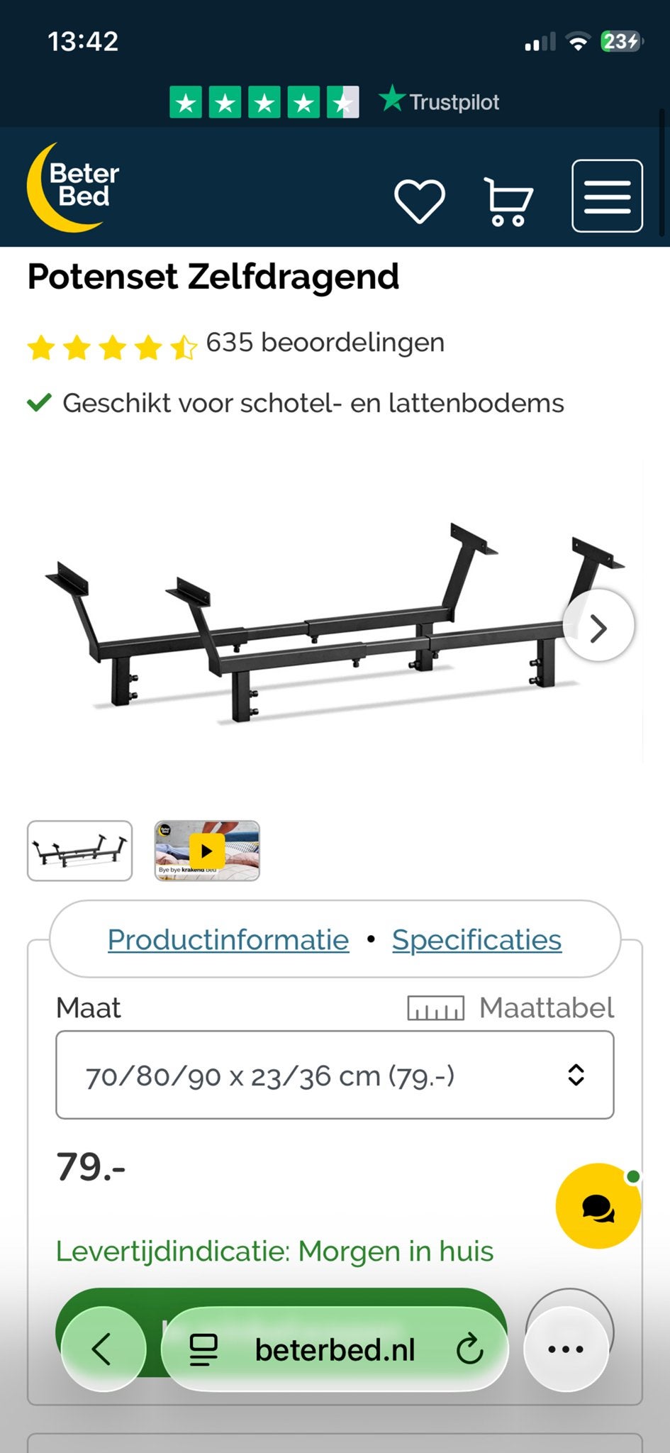 Potenset Zelfdragend - Nieuw in doos, Ophalen of Verzenden, Nieuw, Eenpersoons