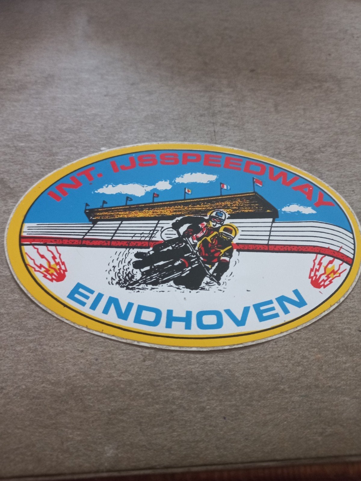 Vintage Int. IJsspeedway Eindhoven Sticker, Ophalen of Verzenden