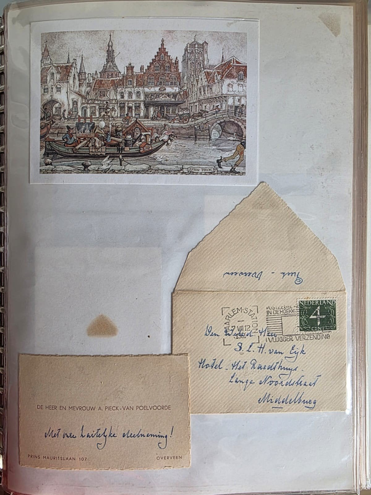 Grote Anton Pieck Prenten Verzameling met Origineel Bericht, Verzamelen, Ophalen of Verzenden