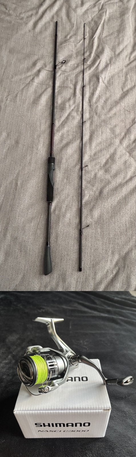 Fox Rage Medium Spin 210cm 15-40g + Shimano Nasci C3000, Watersport en Boten, Ophalen, Gebruikt, Werphengel