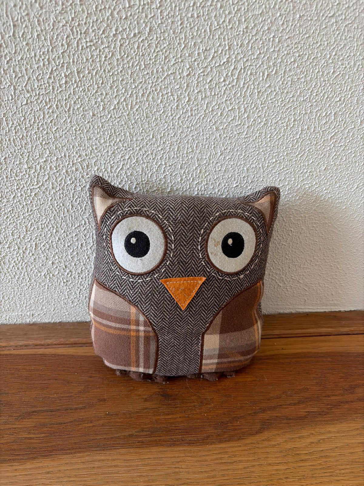 Leuke uil deurstopper/decoratie - bruin/beige textiel, Gebruikt, Ophalen of Verzenden, Landelijk, Bruin
