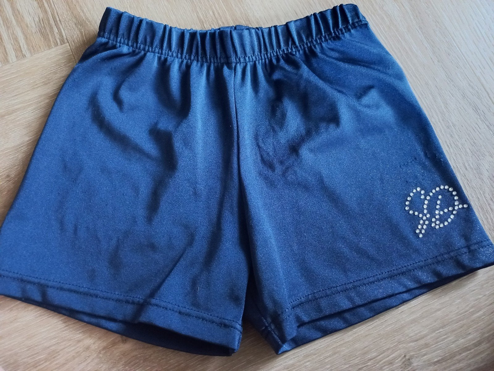 Donkerblauw turnbroekje Sparkle & Dream maat AXM, Gebruikt, Blauw, Turnbroekje, Kindermaat 122 t/m 140