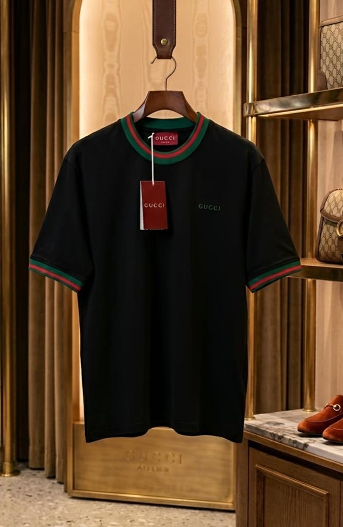 GUCCI geborduurd logo trim tshirt, Ophalen of Verzenden, Nieuw