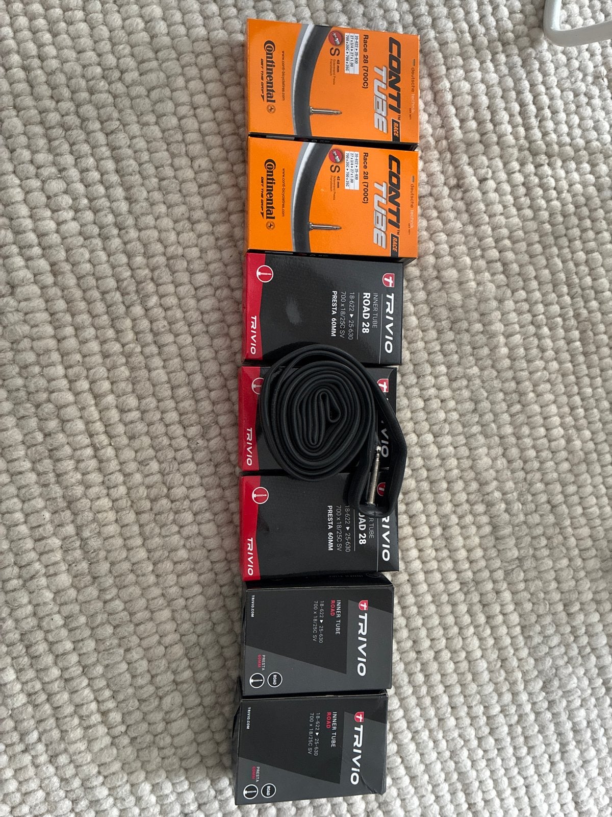 Binnenbanden racefiets 5x Trivio 25mm, Band, Nieuw, Ophalen of Verzenden, Rubber