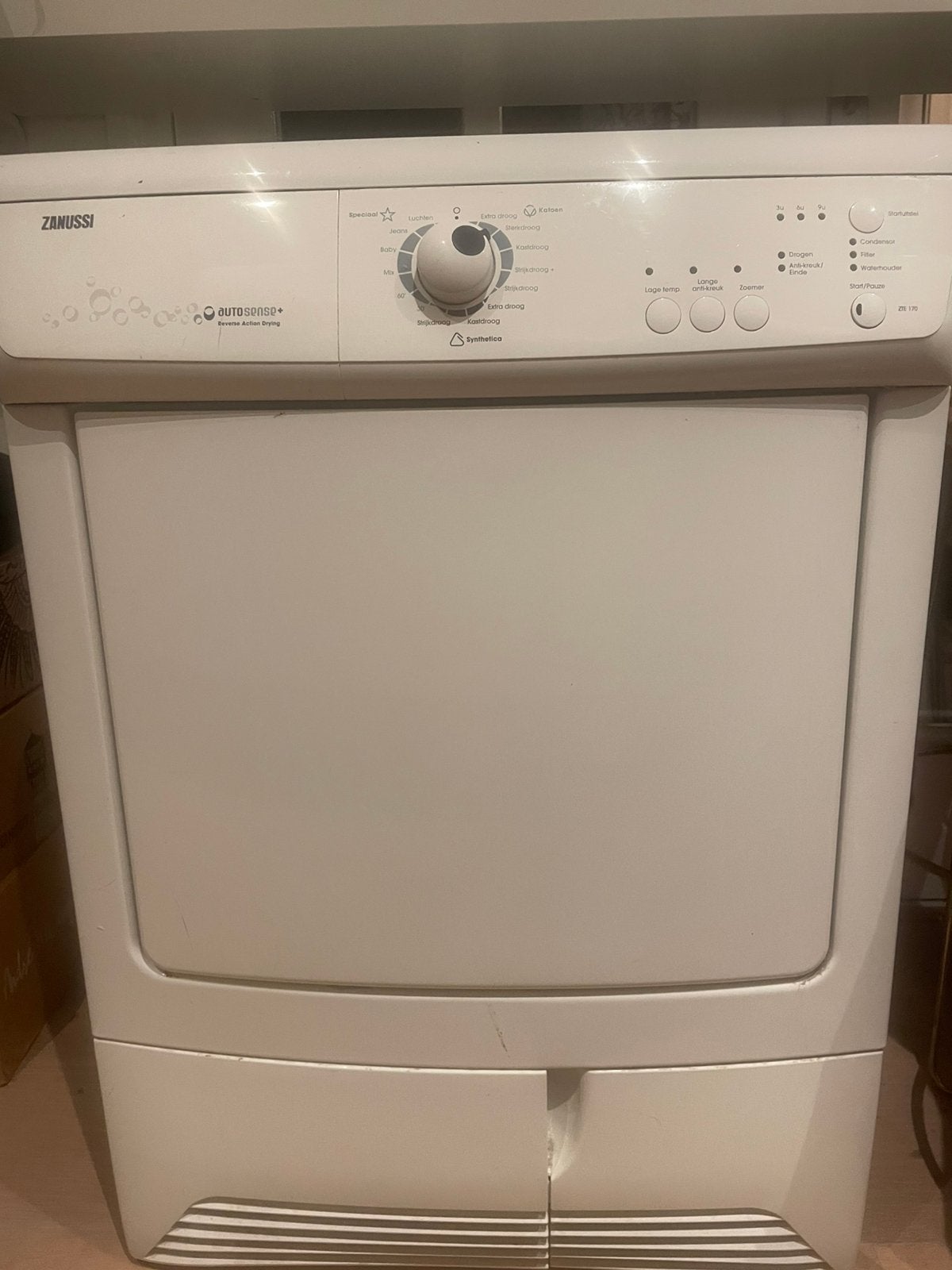 Zanussi ZTE170 condensdroger – defect / voor reparatie, Ophalen, 6 tot 8 kg, Gebruikt, 85 tot 90 cm