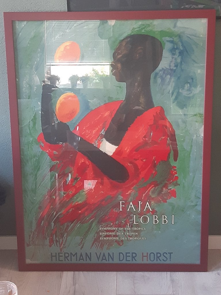 Poster Faja Lobbi Cees Bantzinger Ingelijst Herman vd Horst, Verzamelen, Posters, Ophalen, A1 t/m A3, Film en Tv, Rechthoekig Staand