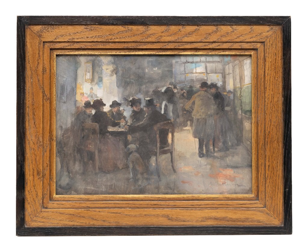 Adriaan de la Rivière (1857-1941), Ambience in het cafe, Ophalen of Verzenden