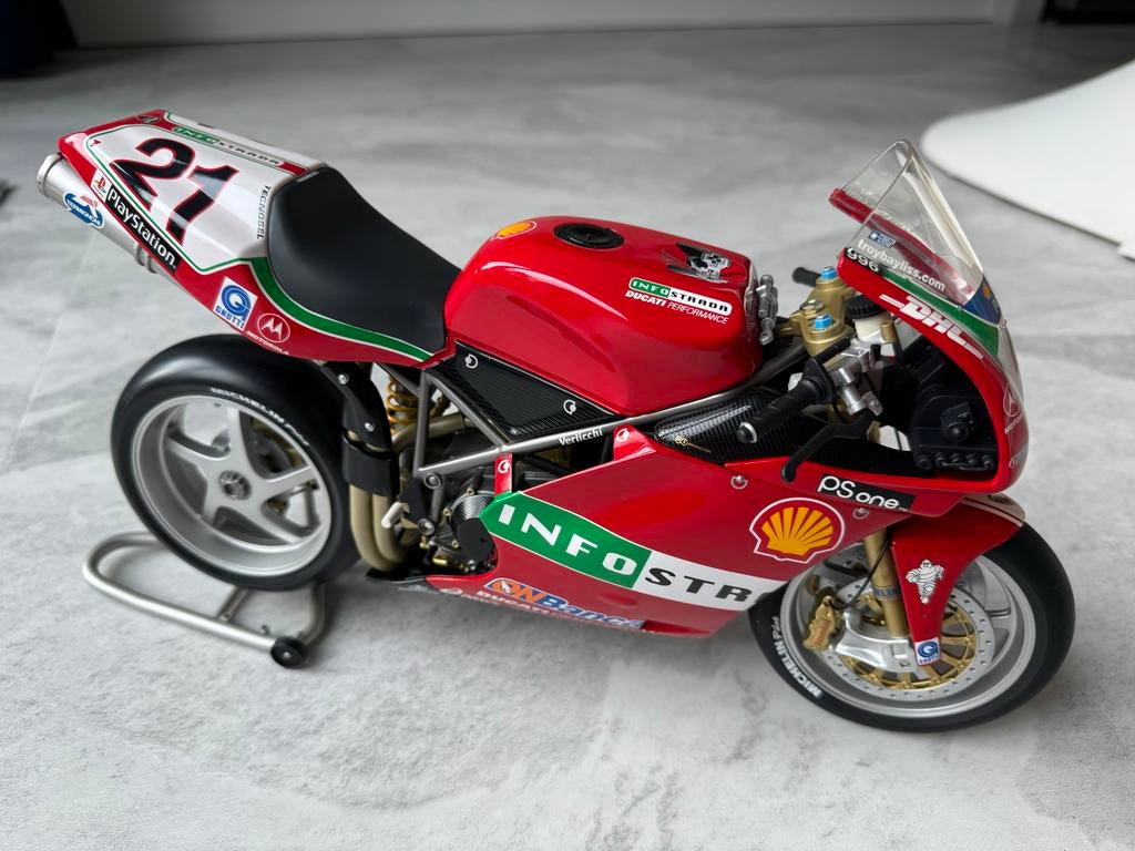 Zeldzaam Minichamps Ducati 996R Troy Bayliss WSB 2001 1:6, Overige merken, Ophalen of Verzenden, Zo goed als nieuw, Groter dan 1:32