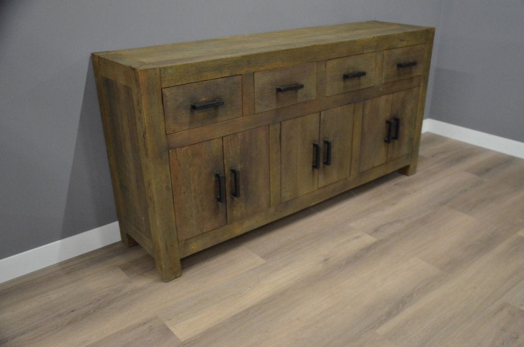 Robuust dressoir teak 200 cm, Ophalen of Verzenden, Nieuw, Hout