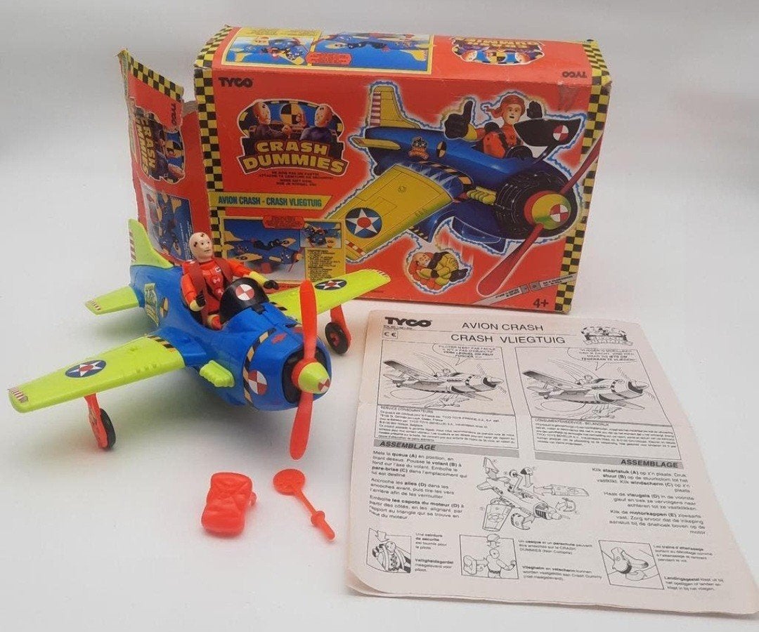 Crash Dummies Crash Vliegtuig + figuur SPIN 1992 Tyco, Ophalen of Verzenden, Zo goed als nieuw
