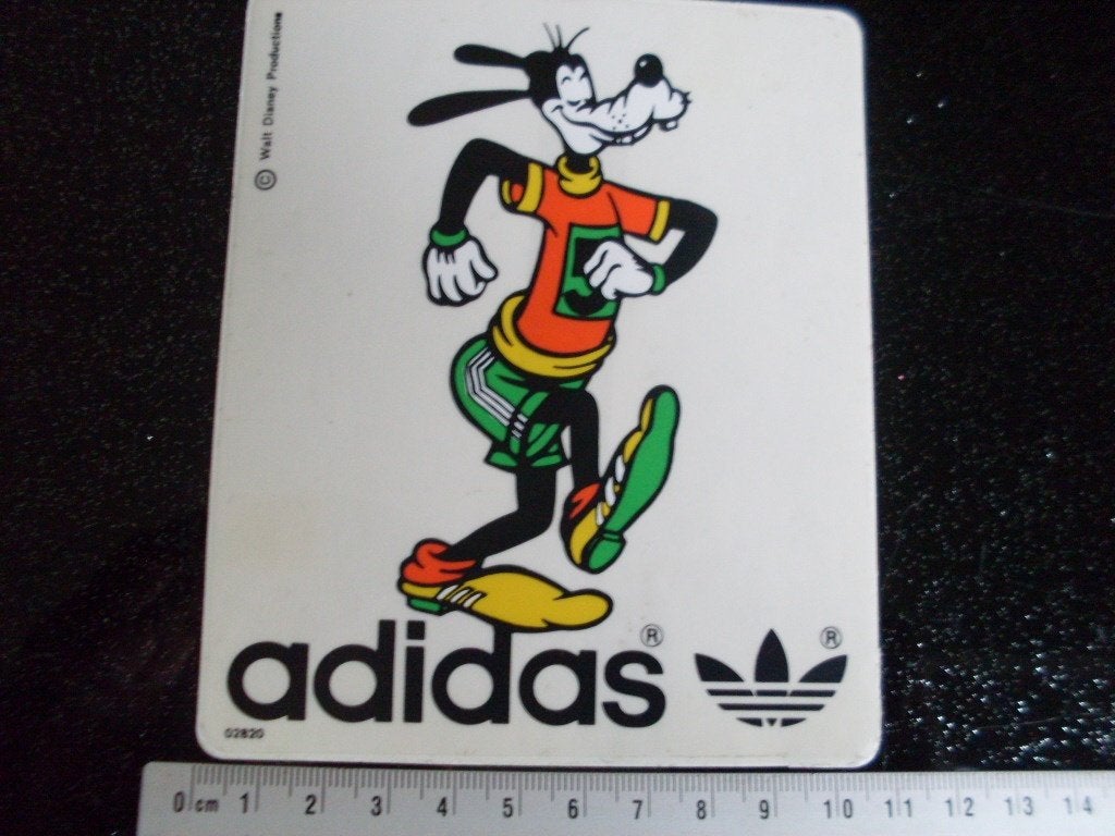 ruit sticker adidas logo goofy wandelen snellopen disney, Verzenden, Zo goed als nieuw, Merk