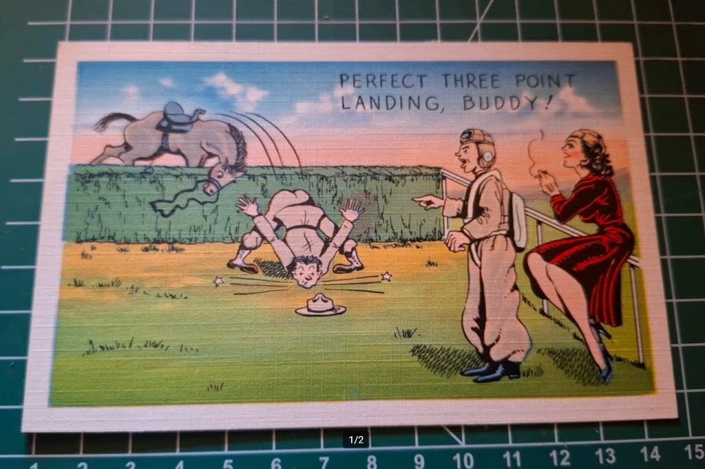 WWII - Postcard - Parachutisten humor, Verzamelen, Verzenden, Landmacht, Amerika, Overige typen