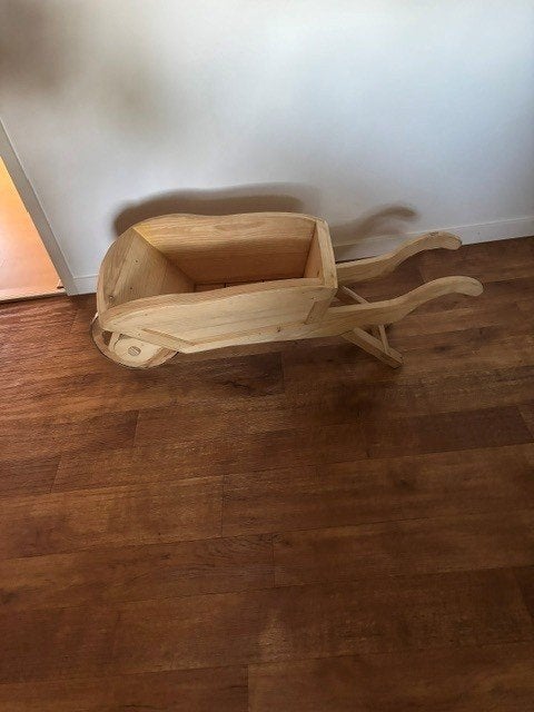 Houten kinderen kruiwagen, Ophalen, Zo goed als nieuw