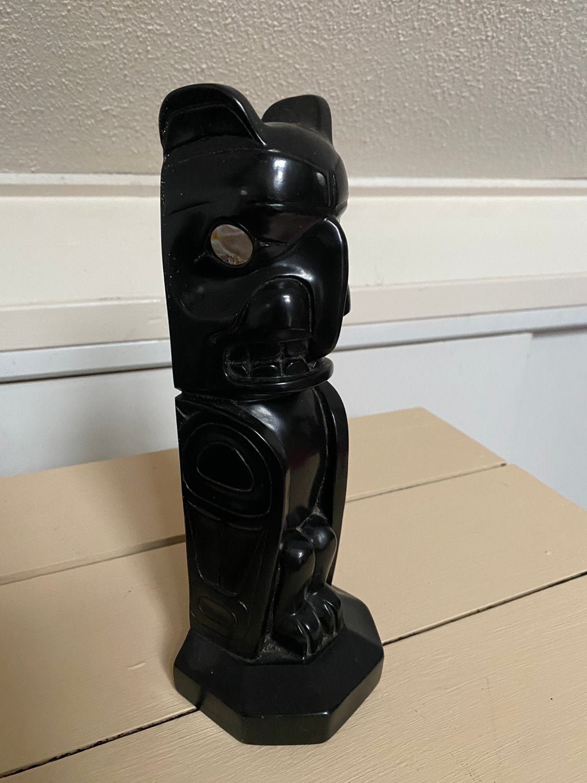 Beeld/totem, raaf/eagle, resin, Canada, Ophalen