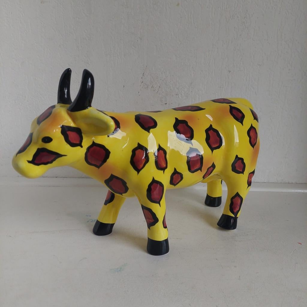 Lucky Vintage Cow Parade koe Keramiek - Gele koe met vlekken, Ophalen of Verzenden, Zo goed als nieuw, Dier