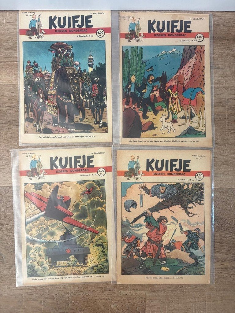 kuifje weekbladen 1947, Boeken, Meerdere stripboeken, Ophalen of Verzenden, Gelezen