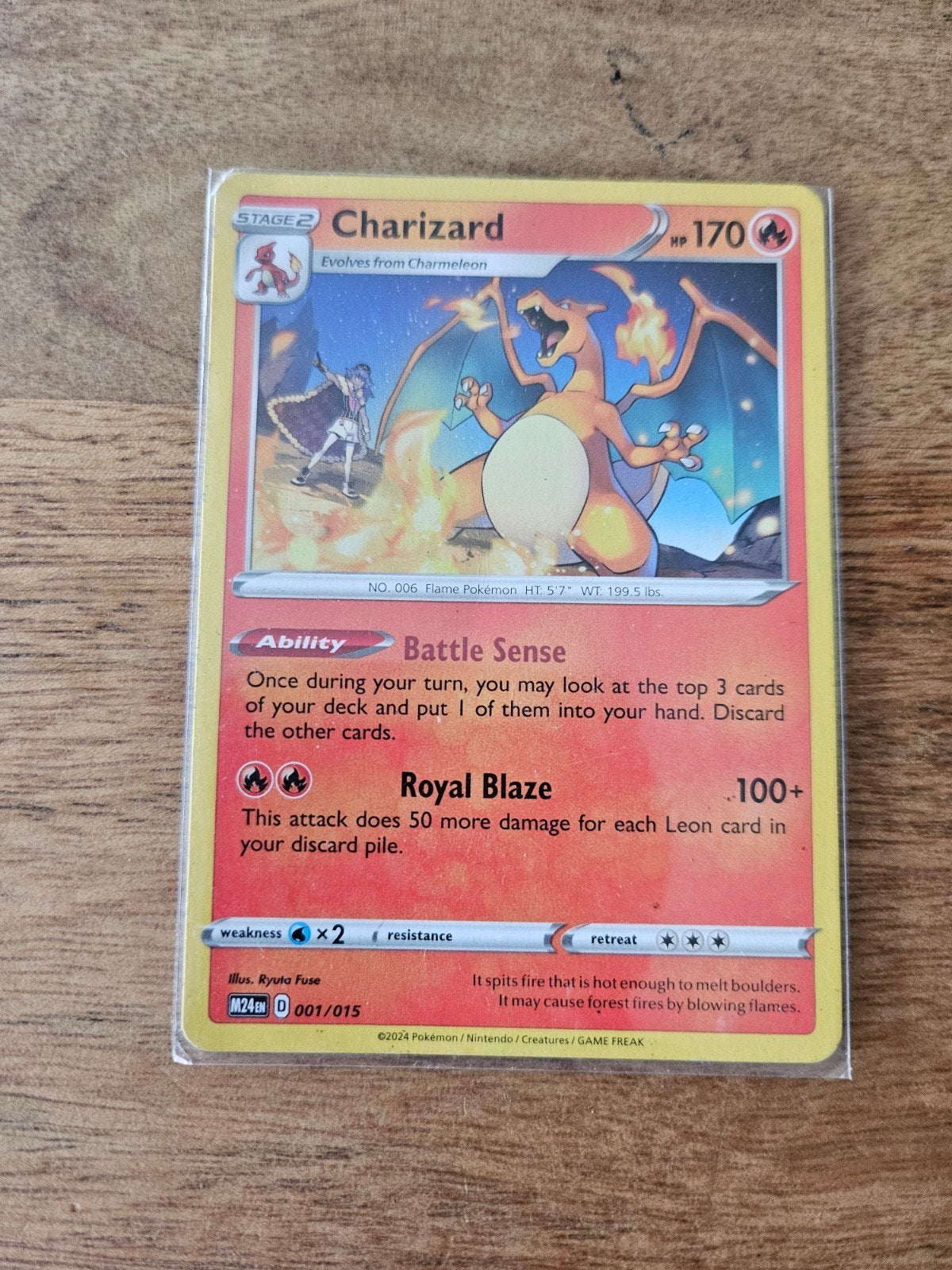 Charizard Pokémon Kaart D 001/015, Hobby en Vrije tijd, Ophalen of Verzenden, Zo goed als nieuw, Losse kaart