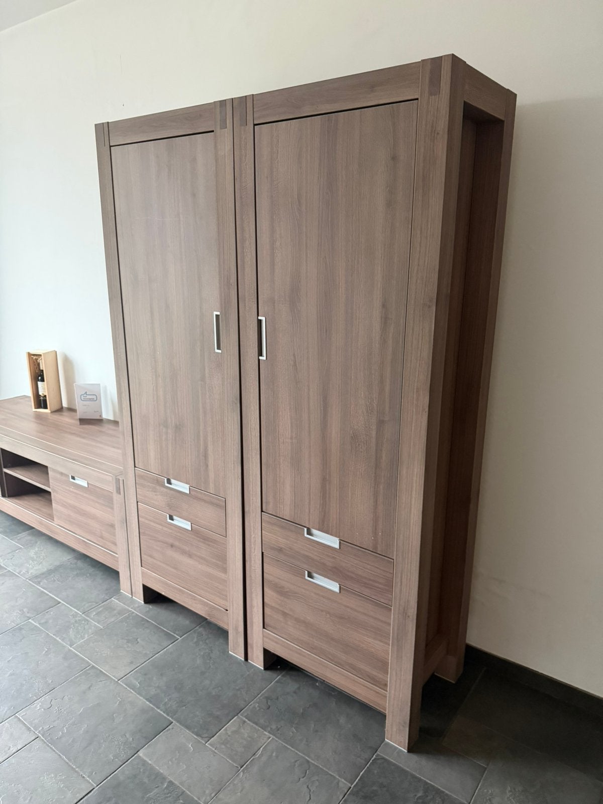 Tv meubel set woonkamer houtlook, Huis en Inrichting, Kasten | Kledingkasten, Ophalen, 150 tot 200 cm, Zo goed als nieuw, Met deur(en)