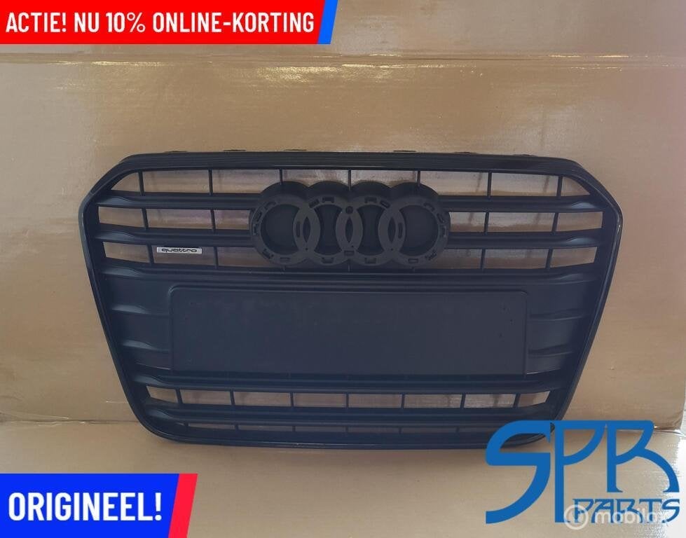 AUDI A6 C7 4G S-LINE GRILLE HOOGGLANS + MAT ZWART ORGI GRILL, Gebruikt, AUDI, Audi, Ophalen of Verzenden