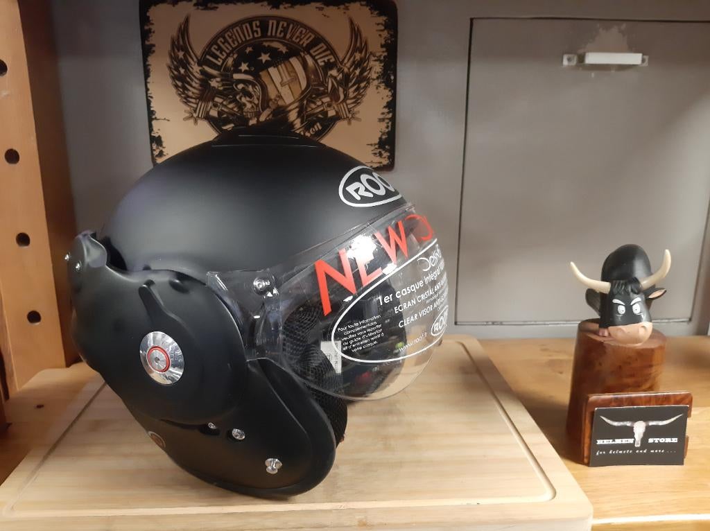 Roof Desmo helm XS motor scooter helm brommer helm XS nieuw, XS, Pascalstraat 6 1704 RD Heerhugowaard, Systeemhelm, Kinderen