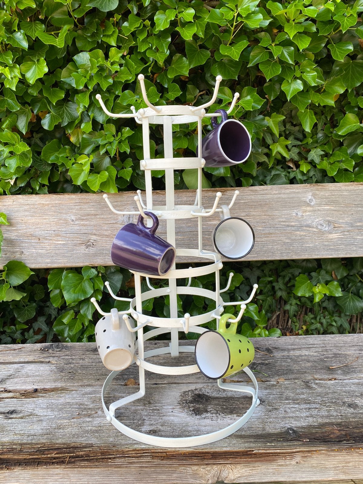 Brocante kopjes rek, Ophalen of Verzenden, Gebruikt
