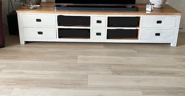 tv meubel teak, Ophalen, Gebruikt, Teakhout, 200 cm of meer